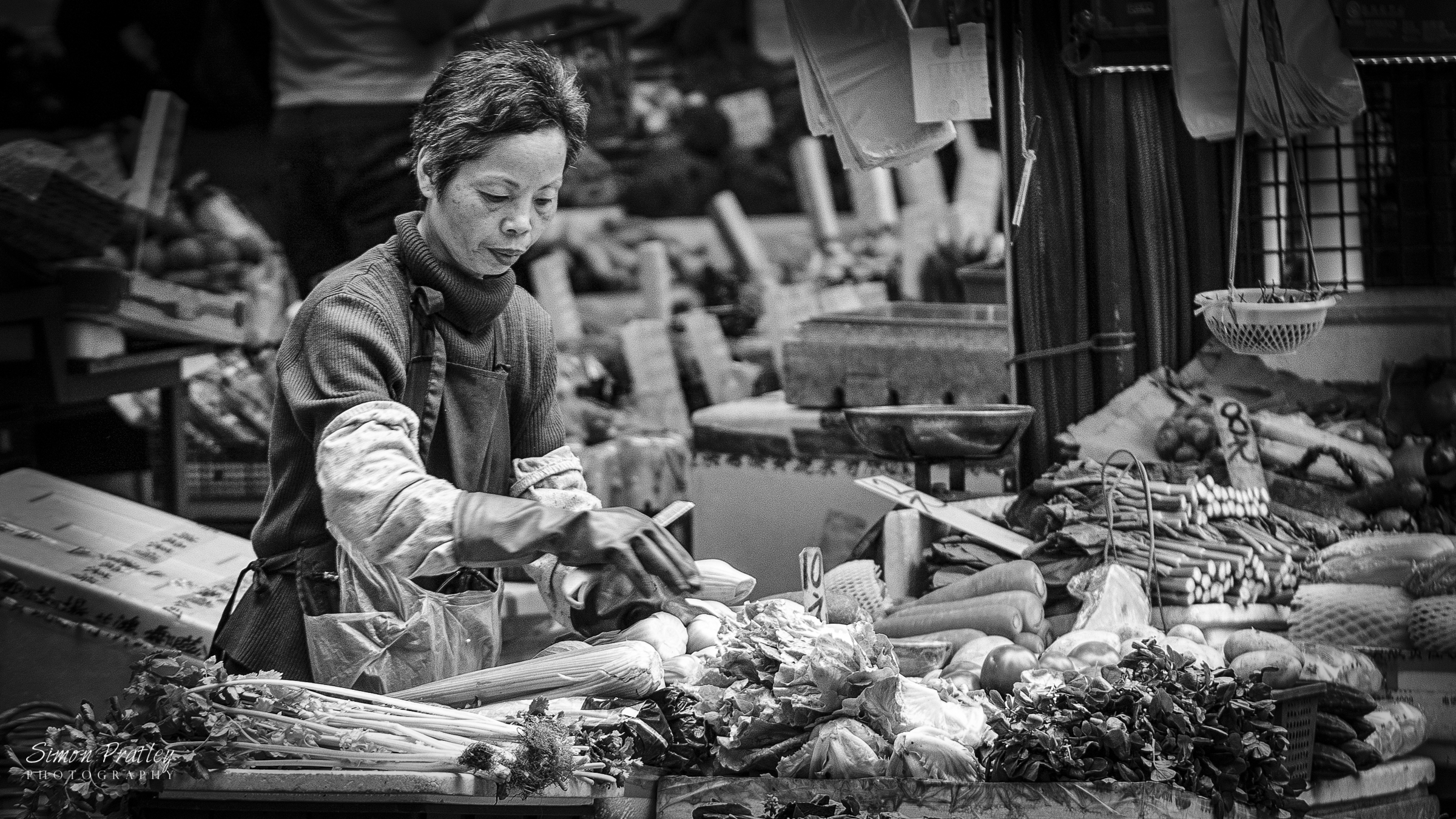 Preparing Vegetables - Street Market