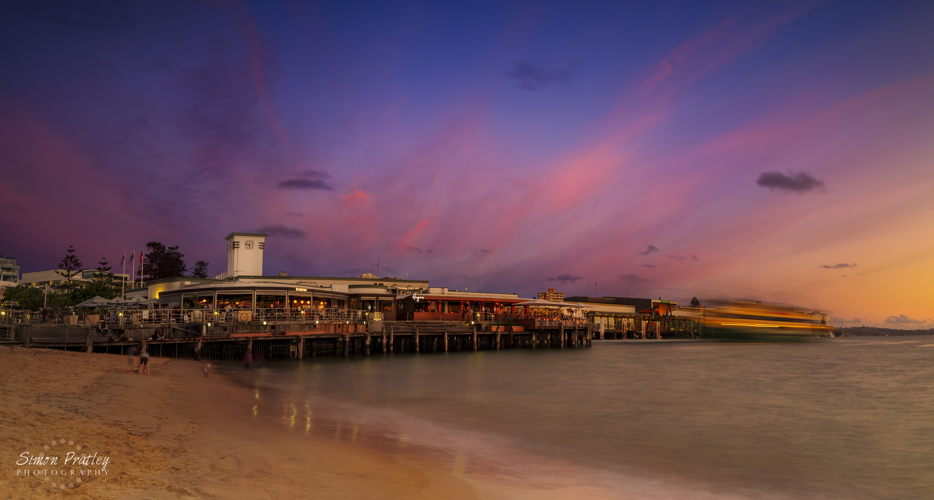 Pink Sky Over Manly Wharf